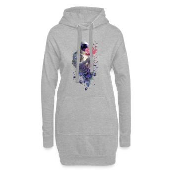 Cosmic Astronaut and Orchid - Hoodie Dress - heather grey - Front