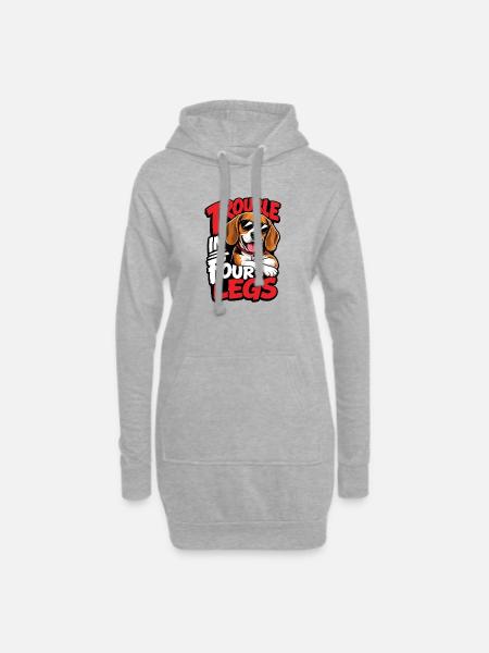 Beagle - Hoodie-Kleid - Grau meliert