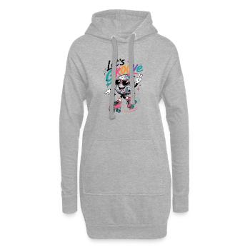 Let's Groove Disco on Roller Skates Retro - Hoodie Dress - heather grey - Front
