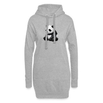 Panda Low-Poly - Hoodie-Kleid - Grau meliert - Vorne