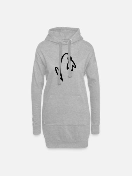 Blume - Hoodie-Kleid - Grau meliert