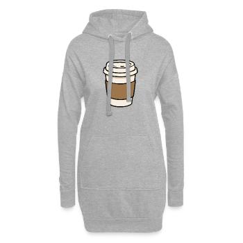 Blank Takeaway Coffee Cup Sticker Design - Hoodie Dress - heather grey - Front