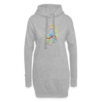 Rainbow Spiral Neon Pattern - Hoodie Dress - heather grey - Front