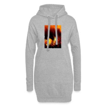 Motif d’ondes en cercle de feu - Sweat-shirt à capuche long Femme - gris chiné - Devant
