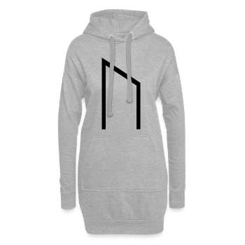 Uruz Rune Black – Viking Futhark Norse - Sweat-shirt à capuche long Femme - gris chiné - Devant