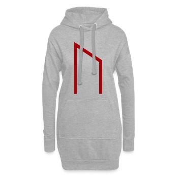 Rune Uruz Rouge – Viking Futhark Norse - Sweat-shirt à capuche long Femme - gris chiné - Devant
