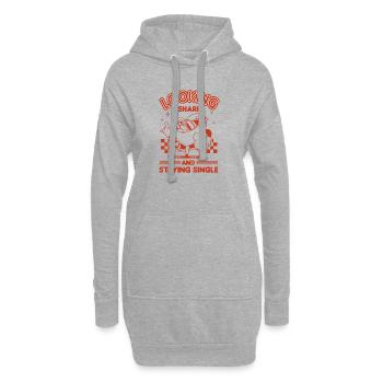 Rester célibataire - Sweat-shirt à capuche long Femme - gris chiné - Devant