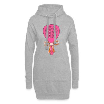 Cadeau de raquette de padel - Sweat-shirt à capuche long Femme - gris chiné - Devant