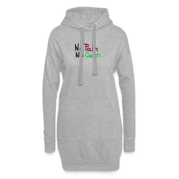 No Pain No Gain - Hoodie-Kleid - Grau meliert - Vorne