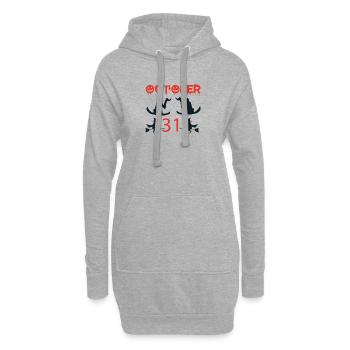 Sorcières Joyeux T-shirt Halloween Chat noir, Jack - Sweat-shirt à capuche long Femme - gris chiné - Devant