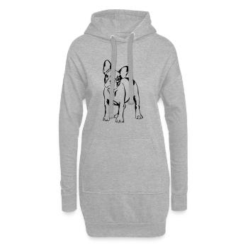 FRANZÖSISCHE BULLDOGGE - FRENCH BULLDOG steh - Hoodie-Kleid - Grau meliert - Vorne