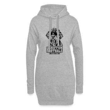 GRIFFON KORTHALS coolest dog ever Hundespruch Hund - Hoodie-Kleid - Grau meliert - Vorne