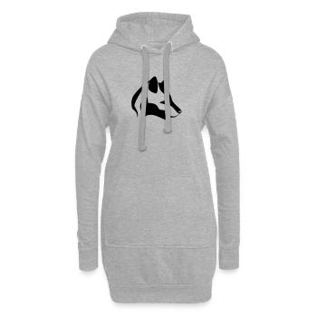 Silhouette Hundekopf, Schwarzes Emblem, Tierdesign - Hoodie-Kleid - Grau meliert - Vorne