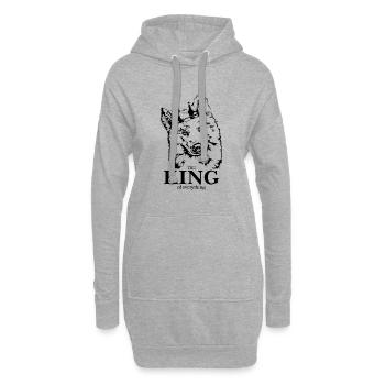 Samoyède Roi de tout Chiens Chien Wilsigns - Sweat-shirt à capuche long Femme - gris chiné - Devant