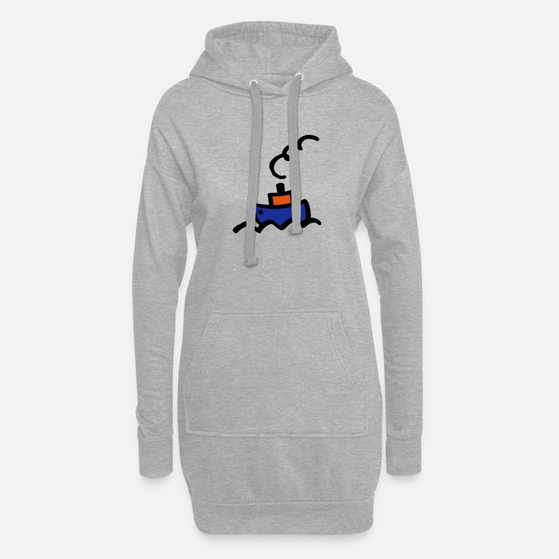Boot - Hoodie-Kleid - Grau meliert