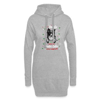 Border Collie Hund Weihnachten Hunderasse - Hoodie-Kleid - Grau meliert - Vorne