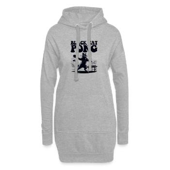 Table Tennis Katze Pingpong Black Cat Dad Outfit - Sweat-shirt à capuche long Femme - gris chiné - Devant