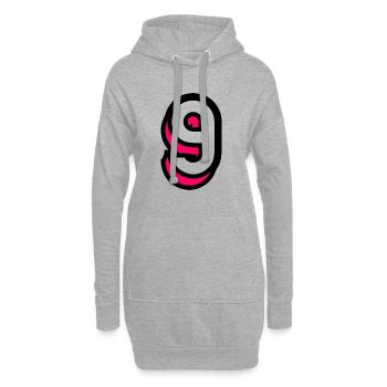 9. ANNIVERSAIRE. HAPPY BIRTHDAY - Sweat-shirt à capuche long Femme - gris chiné - Devant