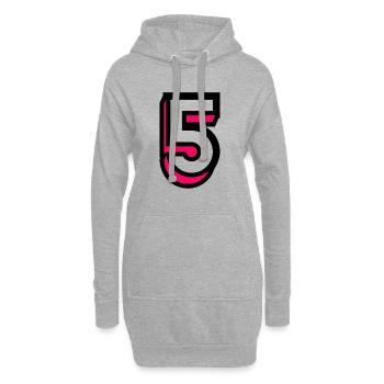 5. 5 JAHRE. 5-JÄHRIGES JUBILÄUM. GEBURTSTAG 5 JAHRE. 5 - Hoodie-Kleid - Grau meliert - Vorne