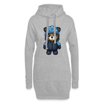 Bande dessinée d’hiver de l’ours - Sweat-shirt à capuche long Femme - gris chiné - Devant