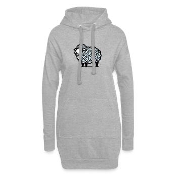 Schaf - Hoodie-Kleid - Grau meliert - Vorne