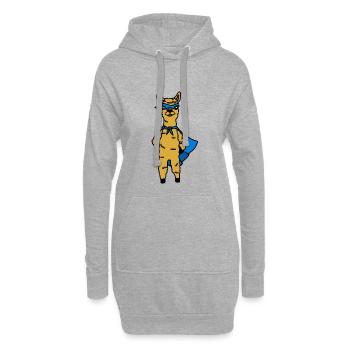 Superlama Lama Superheld BD Llama Superhero - Sweat-shirt à capuche long Femme - gris chiné - Devant