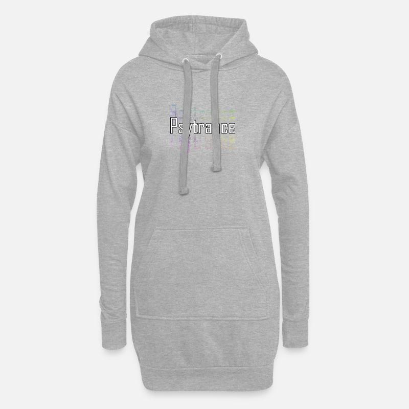 Psytrance - Hoodie-Kleid - Grau meliert