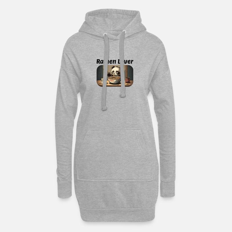 Panda Ramen/Ramen Liebhaber - Hoodie-Kleid - Grau meliert