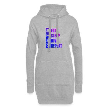 Diver Diving Free Dive Herren Damen Scuba Diver - Hoodie-Kleid - Grau meliert - Vorne