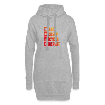Radfahren Radeln Bike Fahrrad Fahrradfahren - Hoodie-Kleid - Grau meliert - Vorne
