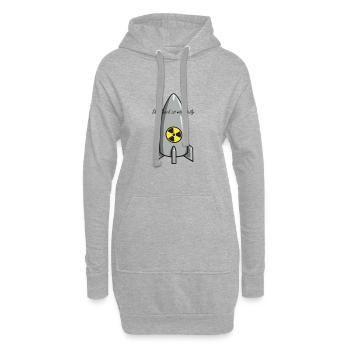 fusée - Sweat-shirt à capuche long Femme - gris chiné - Devant