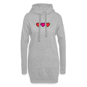 HEART. THANK YOU. MISTRESS. MASTER. THANK YOU MISTRESS. - Hoodie Dress - heather grey - Front