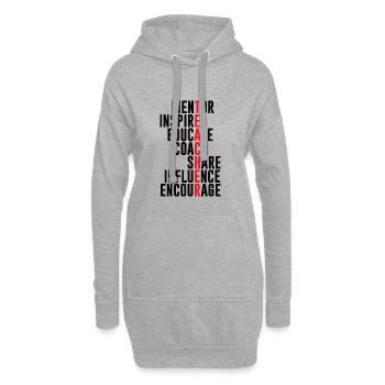 professeur - Sweat-shirt à capuche long Femme - gris chiné - Devant