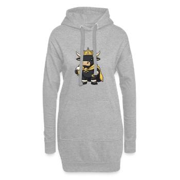 Bull Beer Drôle - Sweat-shirt à capuche long Femme - gris chiné - Devant