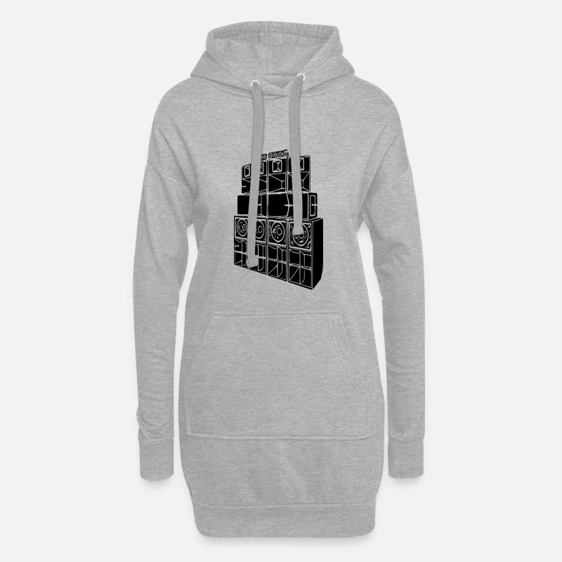 soundsystem - Hoodie-Kleid - Grau meliert