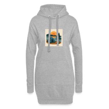 Tente de camping Lac - Sweat-shirt à capuche long Femme - gris chiné - Devant