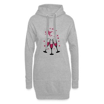 sekt glas - Hoodie-Kleid - Grau meliert - Vorne