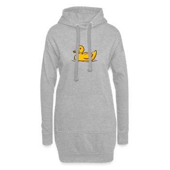 Lustige niedliche gelbe Cartoon Ente schwimmt - Hoodie-Kleid - Grau meliert - Vorne