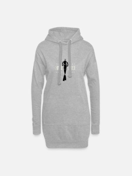 Freediver - one breath - push the limits - Hoodie-Kleid - Grau meliert