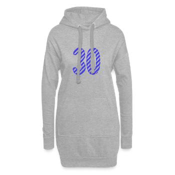 30. 30 ANS. 30e ANNIVERSAIRE. ANNIVERSAIRE 30 ANS. - Sweat-shirt à capuche long Femme - gris chiné - Devant