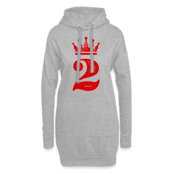 2 Couronne numérique - Sweat-shirt à capuche long Femme - gris chiné - Devant