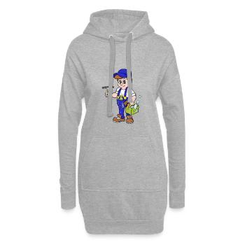 Retro Vintage Grunge Style Fensterputzer - Hoodie-Kleid - Grau meliert - Vorne