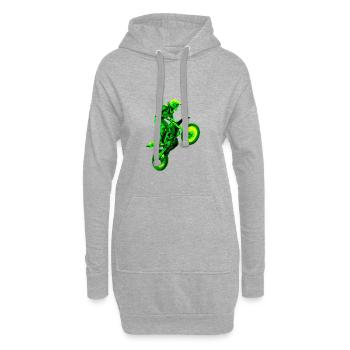 enduro vert - Sweat-shirt à capuche long Femme - gris chiné - Devant