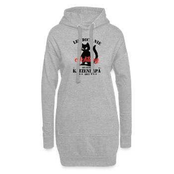 Leg dich nicht mit einem Katzenpapa an! - Hoodie-Kleid - Grau meliert - Vorne