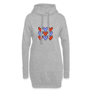 JOYEUX ANNIVERSAIRE. HAPPY BIRTHDAY. ANNIVERSAIRE. - Sweat-shirt à capuche long Femme - gris chiné - Devant