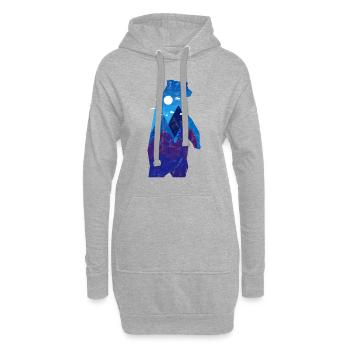 Baer Natur Wald Abstrakt Vintage - Hoodie-Kleid - Grau meliert - Vorne