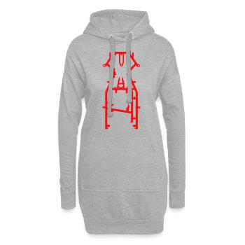 Kart Frame Kart Racing Kart Go-Kart en rouge - Sweat-shirt à capuche long Femme - gris chiné - Devant