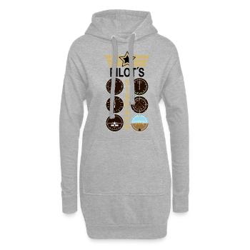 Pilot Flieger SixPack - Hoodie-Kleid - Grau meliert - Vorne