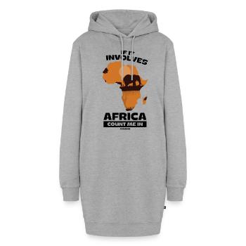 If It Involves Africa Count Me In - Hoodie-Kleid - Grau meliert - Vorne