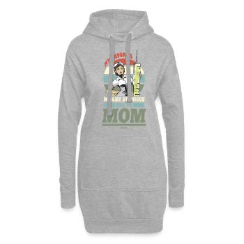 My Favorite Nurse Buddies Call Me Mom - Hoodie-Kleid - Grau meliert - Vorne
